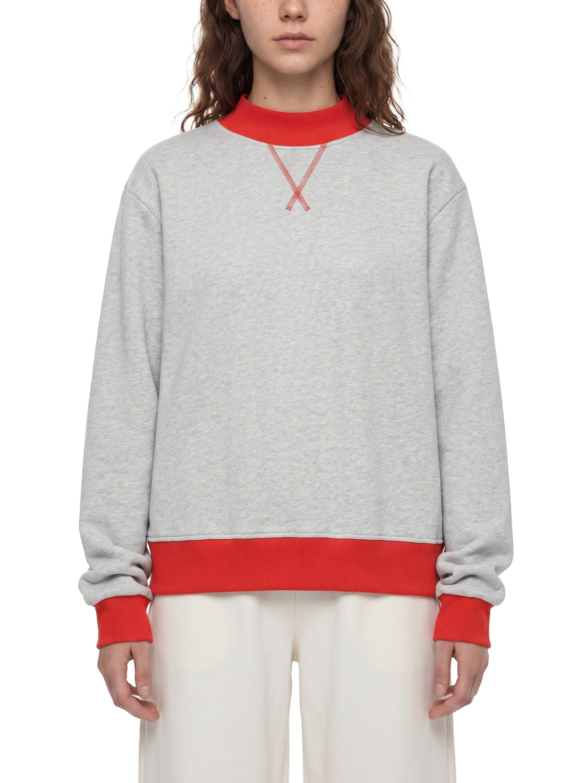 Women’s Mock Neck Crewneck Sweatshirt - WT0211-P001-V2