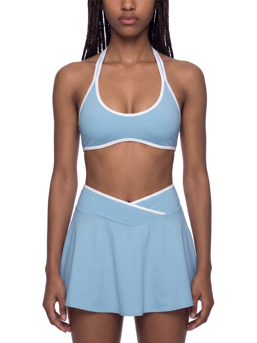 Women's Halter Color Block Yoga Sports Bra - WT0204-O001-V2