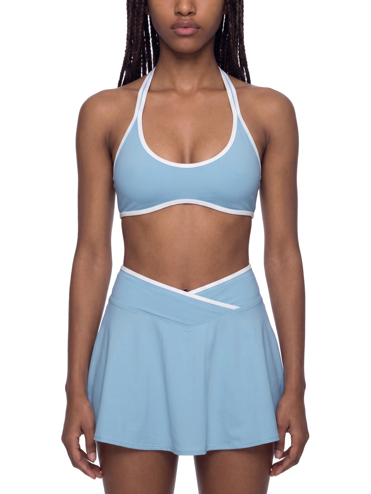 Women's Halter Color Block Yoga Sports Bra - WT0204-O001-V2