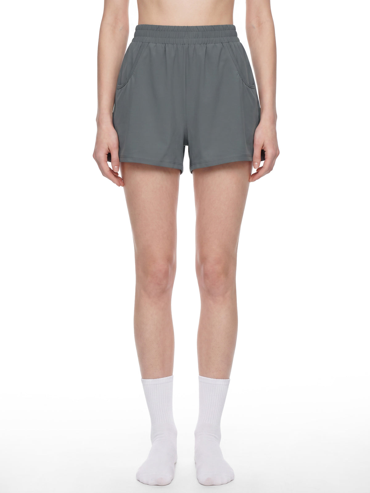 Women's Ruched Yoga Shorts - WB0100-P001-V2