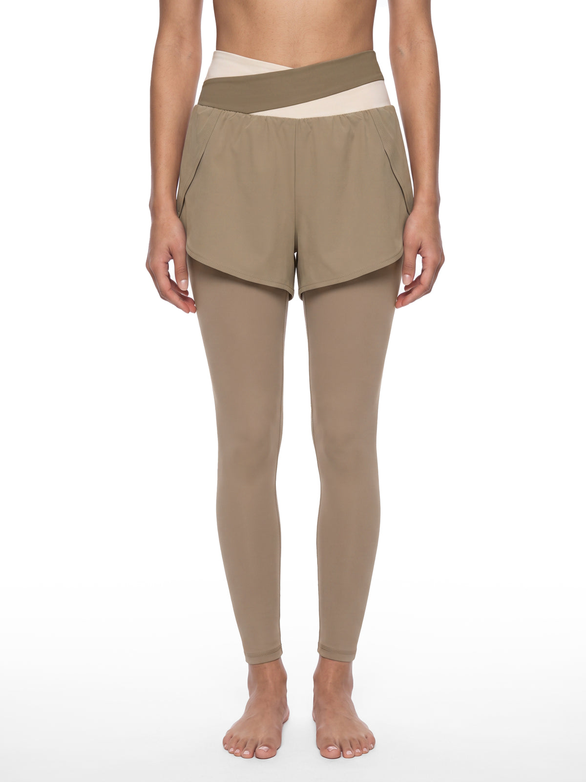 Women's Paneled High Waisted Yoga Leggings - WB0101-P001-V2